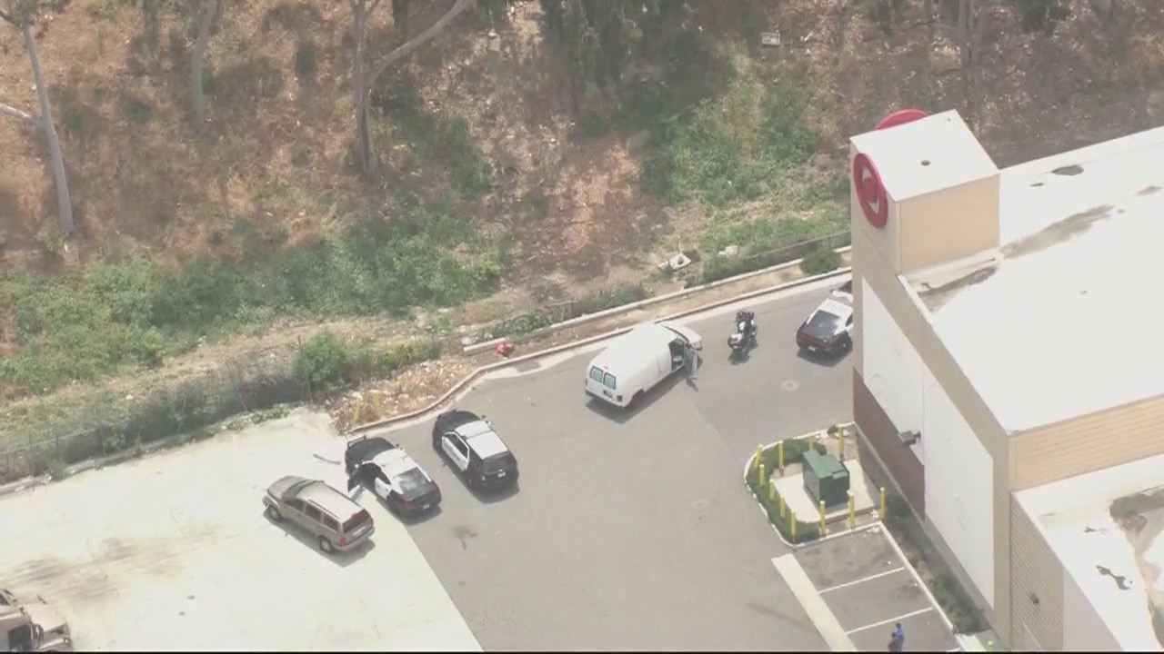 Stolen van pursuit ends in gunfire