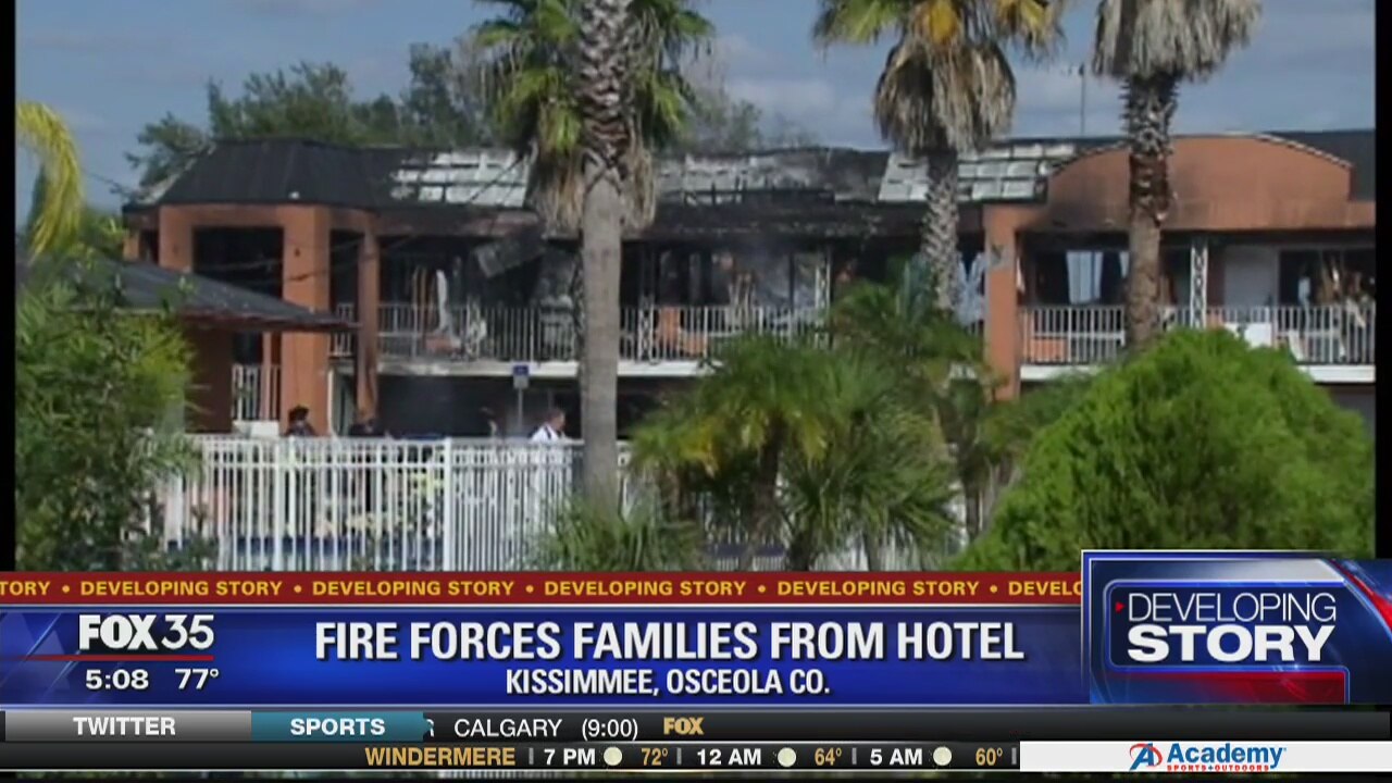 Fire forces families from hotel in Osceola County