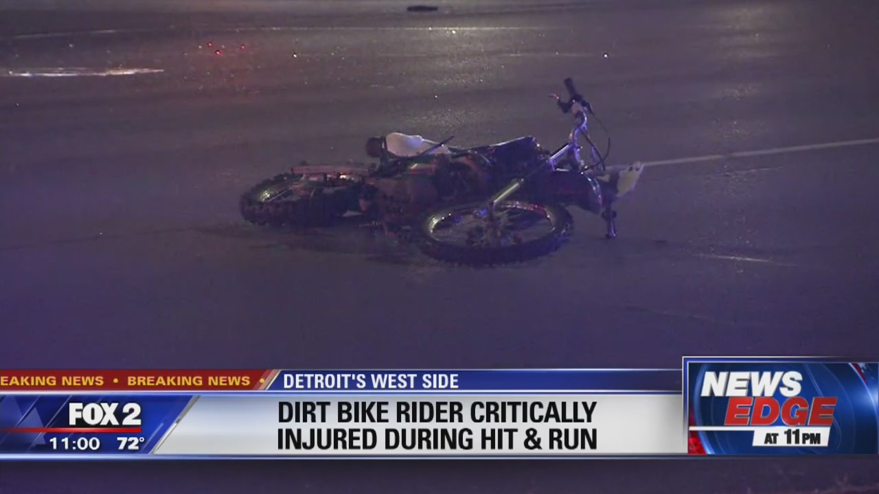 Detroit dirt bike rider critically injured in hit and run