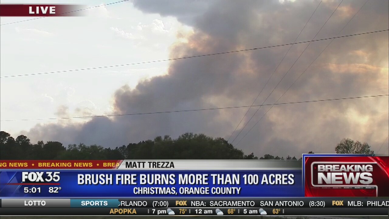 Brush fire burn more than 100 acres in Christmas