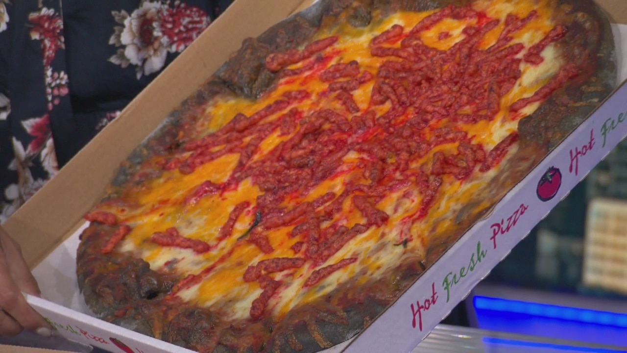 Spicy Spooky Cheeto Pizza! Celebrating National Greasy Food Day with Mickey?s Deli