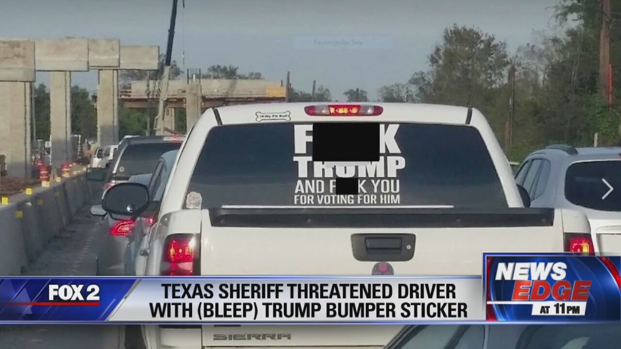 Texas sheriff threatens to charge driver with anti-Trump sticker