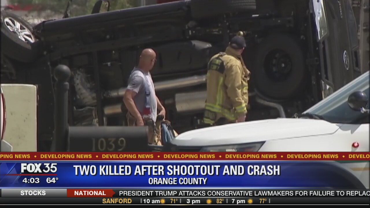 Two killed after shootout and crash in Orange County