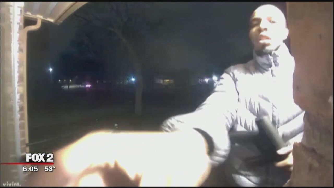 Man with gun caught on camera ringing homeowner's doorbell
