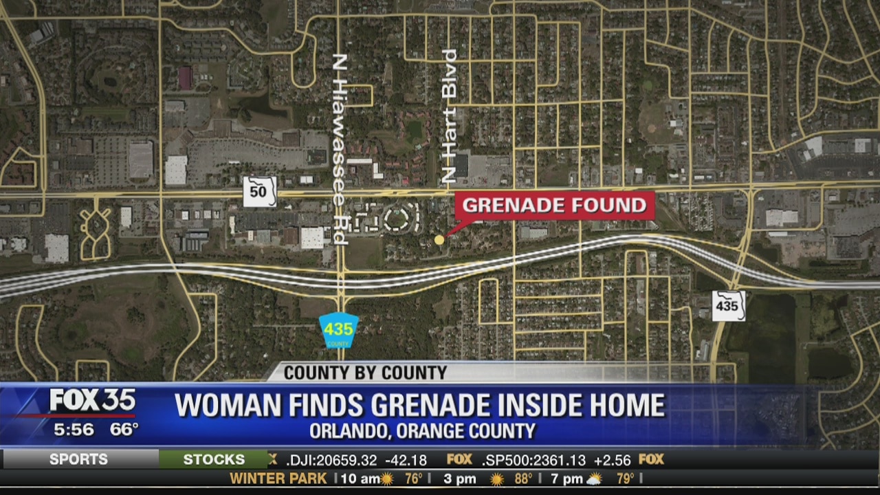 Woman finds grenade inside home