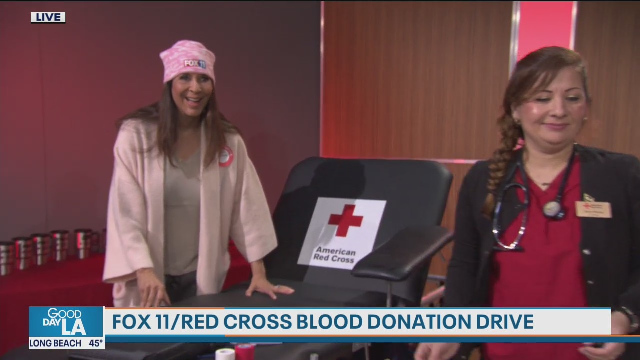 FOX 11's Christine Devine donates blood for the FOX 11 Blood Drive Telethon