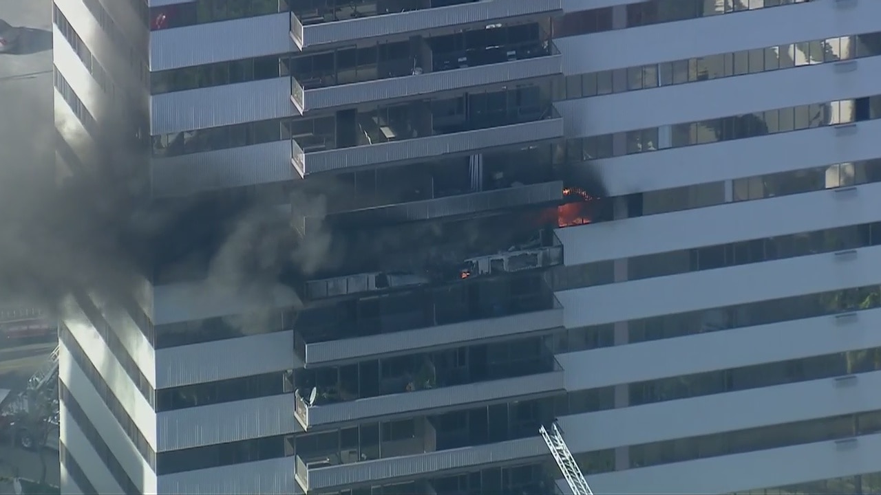 Eight injured in high-rise apartment fire