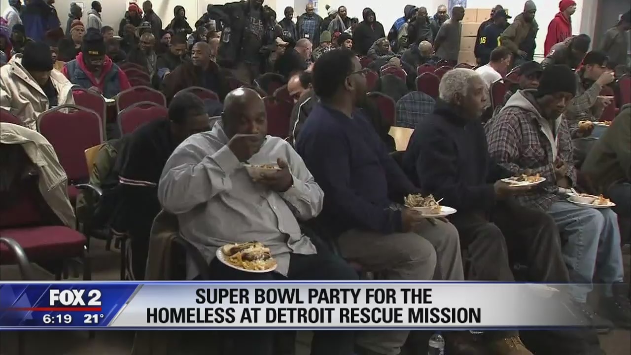 Detroit Rescue Mission plan Superbowl party for the homeless in Detroit