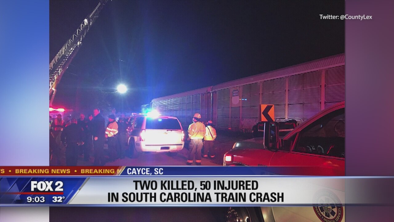 South Carolina train crash leaves at least 2 dead, 70 hurt