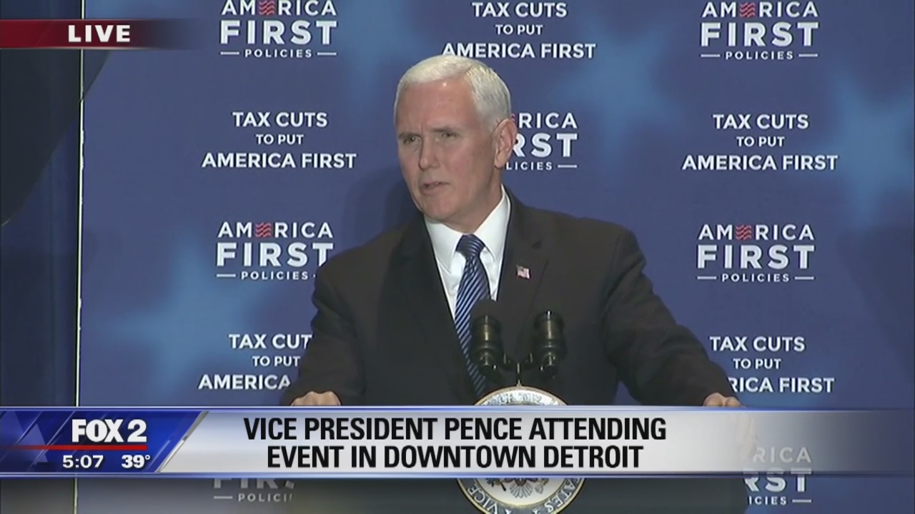VP Mike Pence speaks in Detroit