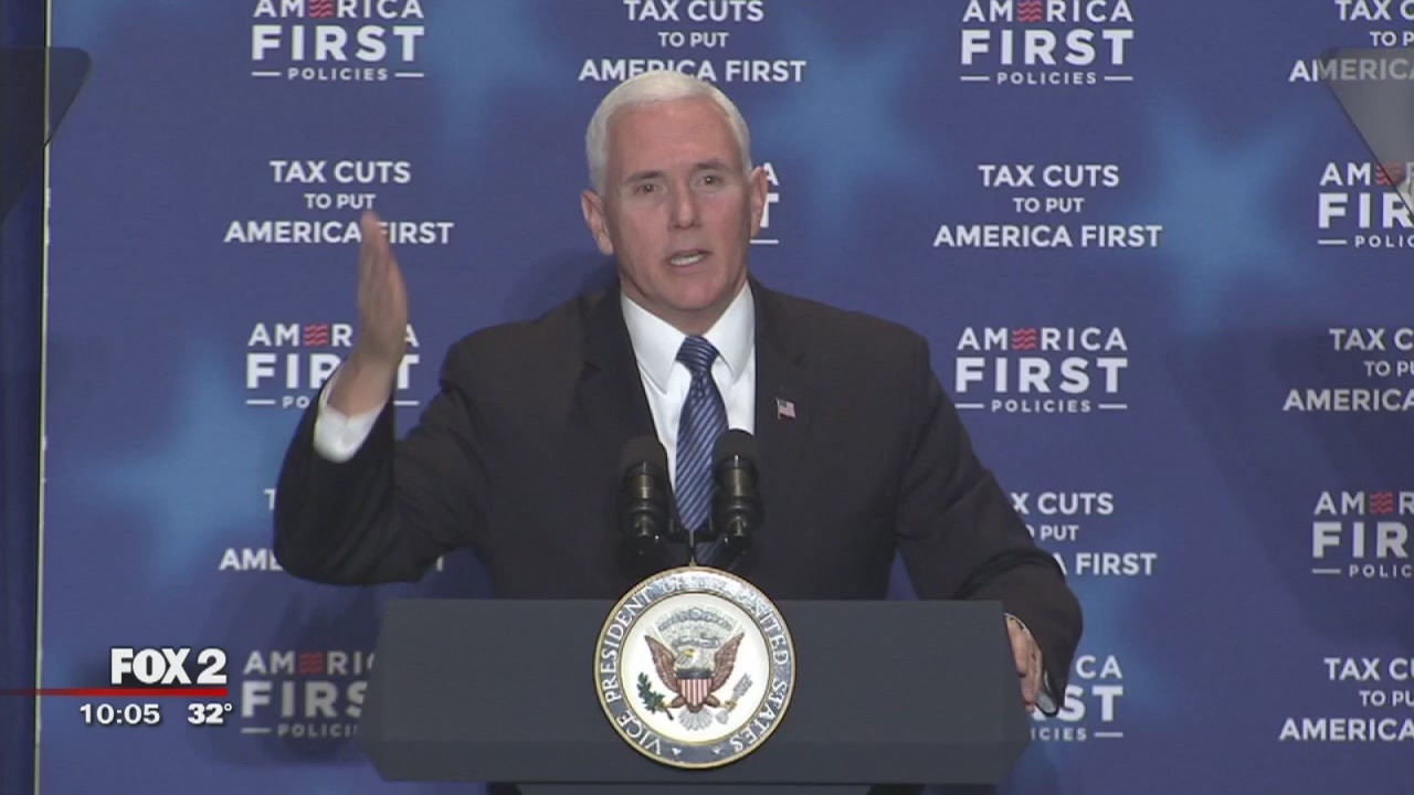VP Mike Pence touts tax cuts in Detroit: The proof is in your paycheck