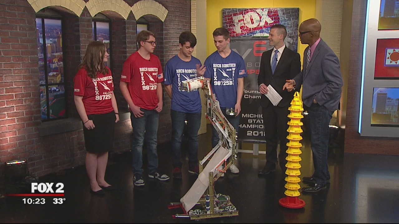 Rochester Hills robotics team competing in nationals