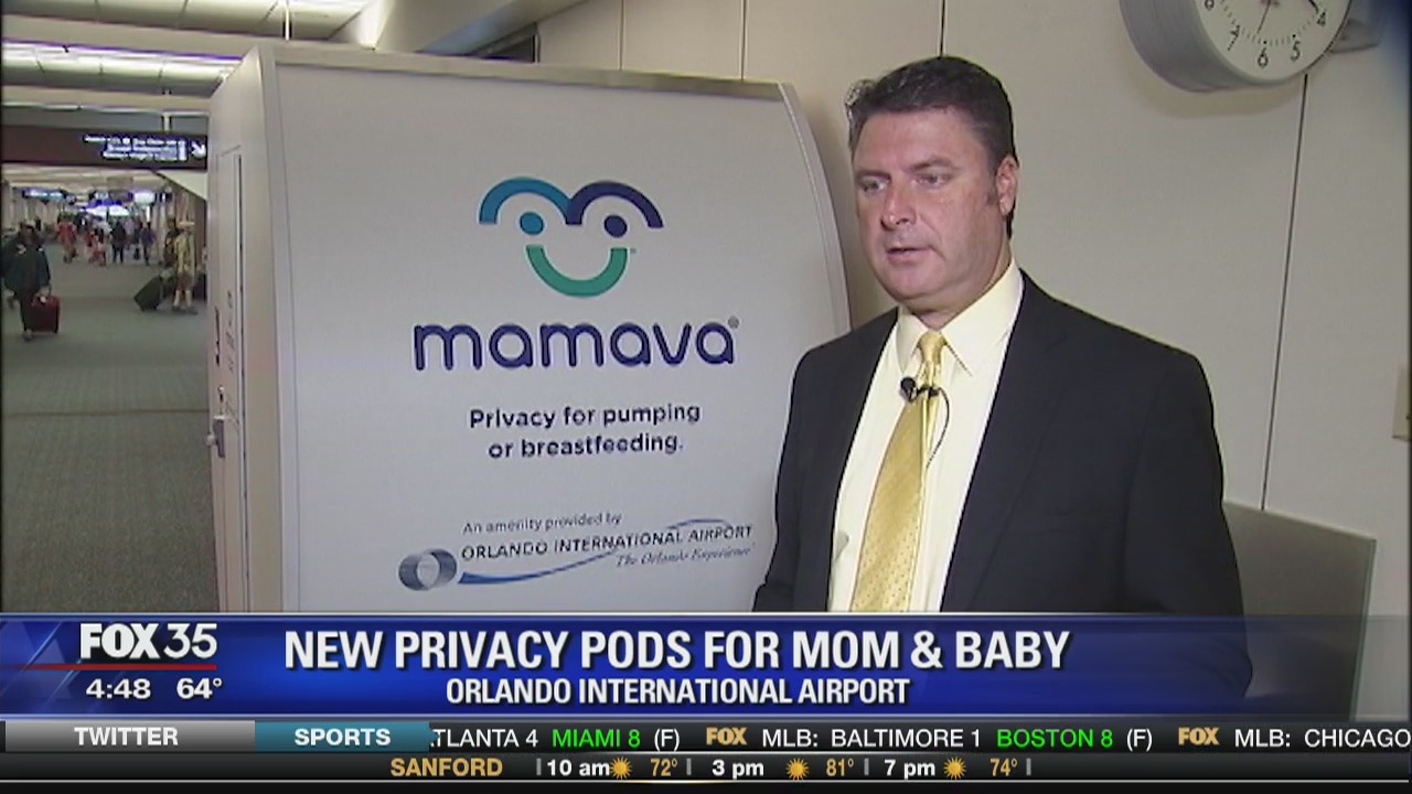 New privacy pods for mom and baby at Orlando International Airport