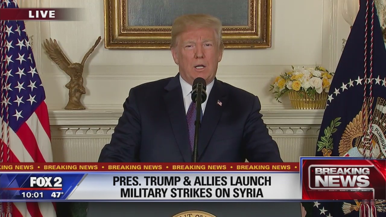 US announces airstrike on Syria for chemical weapons use