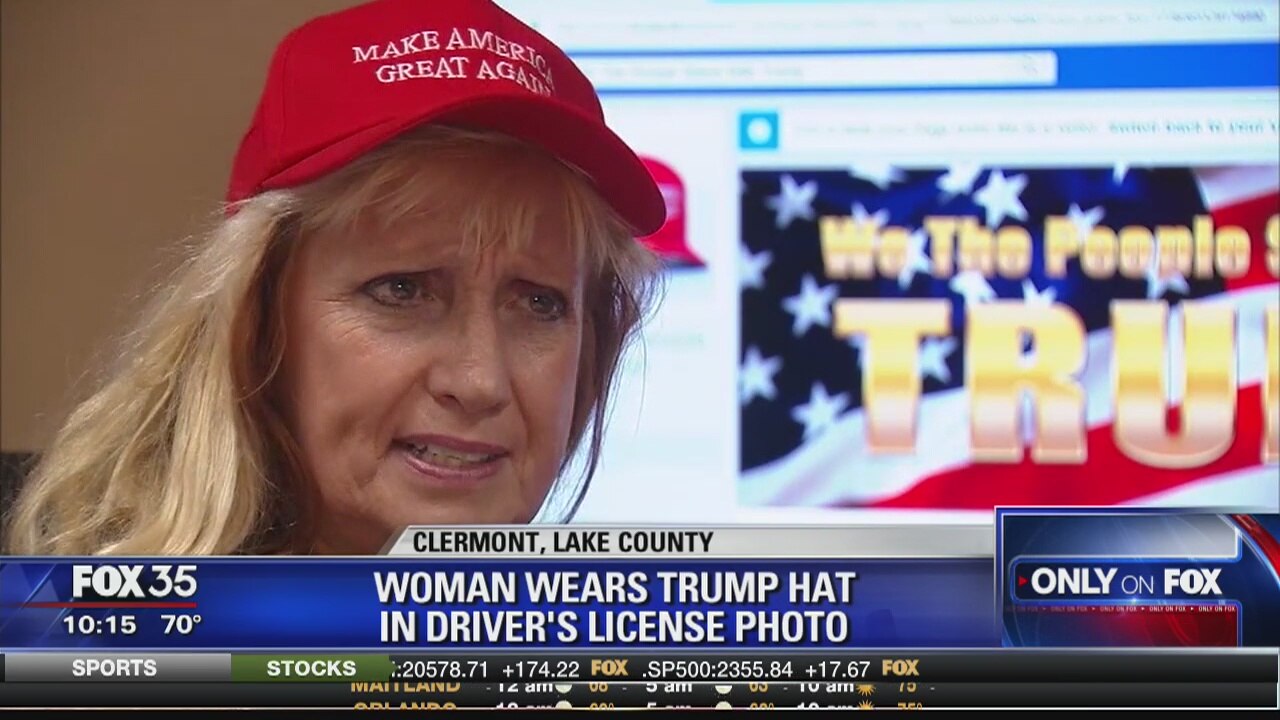 Woman spars with DMV over Trump hat license photo
