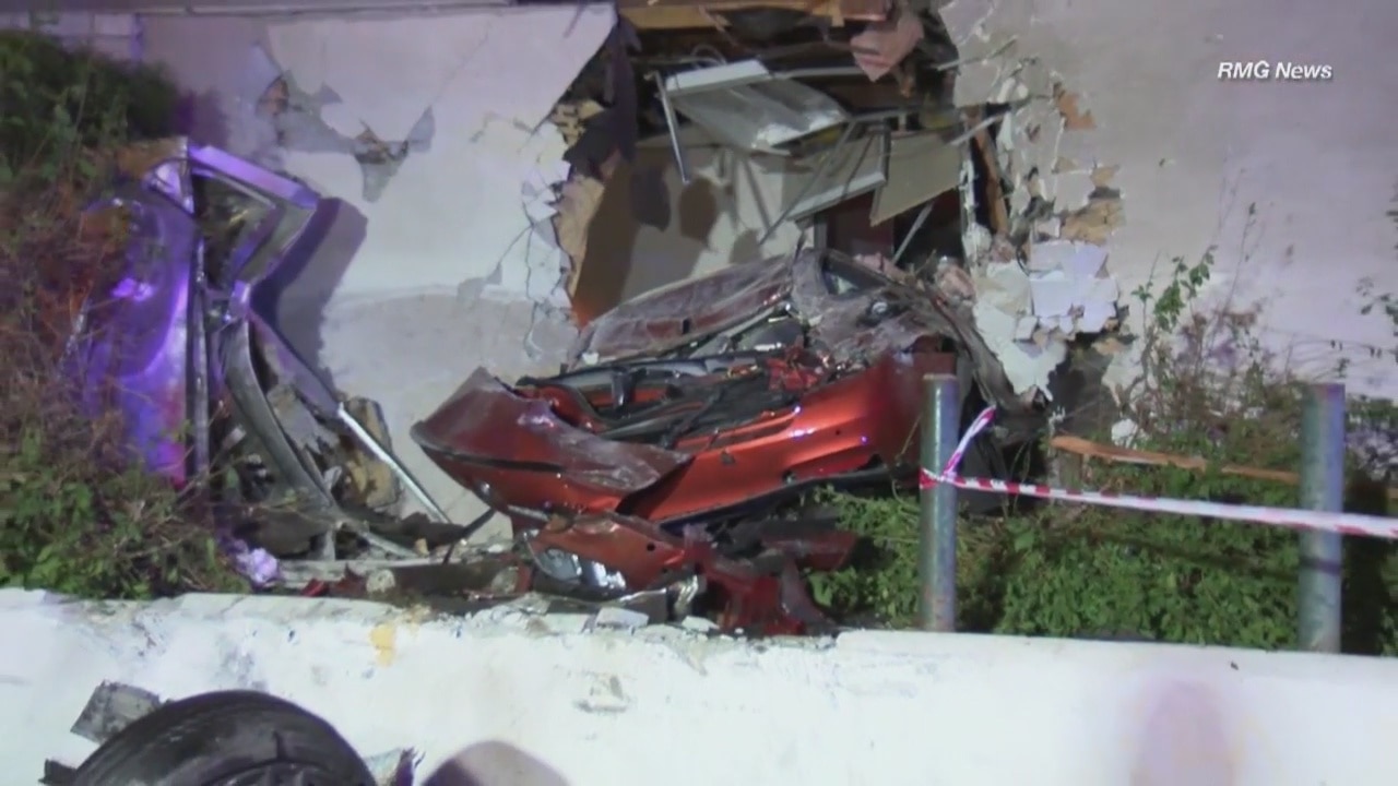 Driver hospitalized after crashing into building in Norwalk