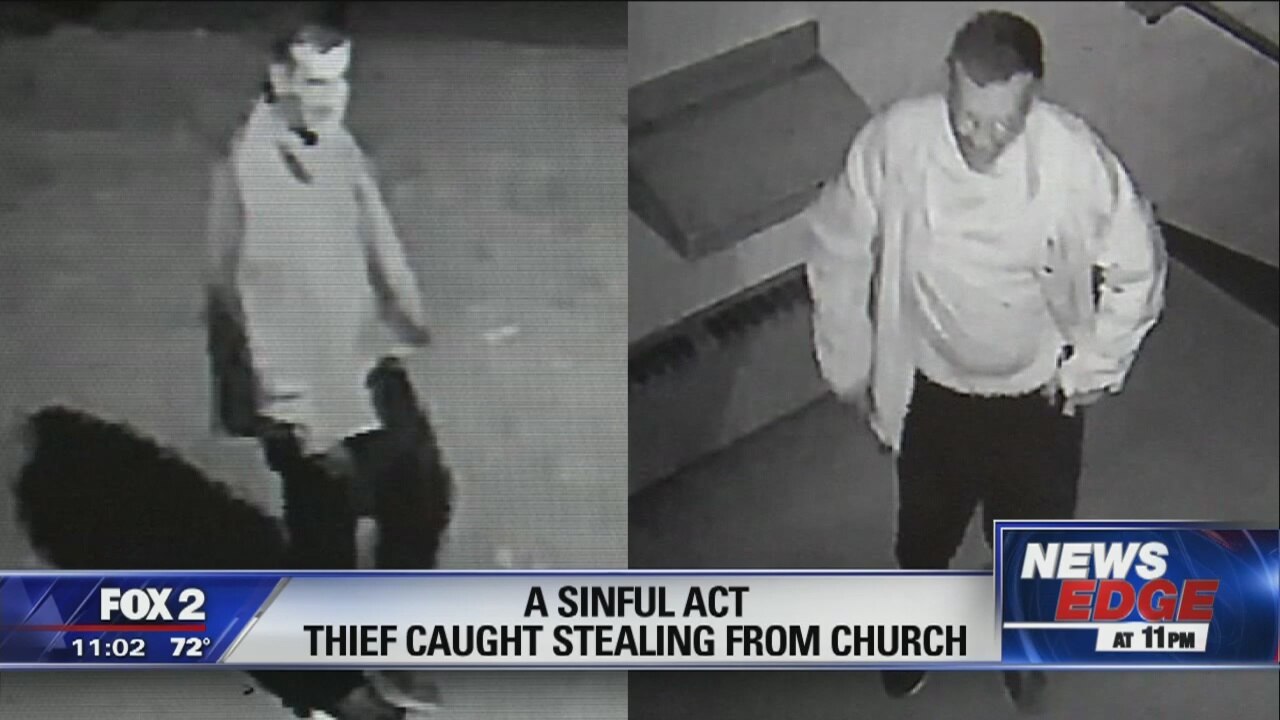 Thief caught on camera stealing $4,000 from Detroit church