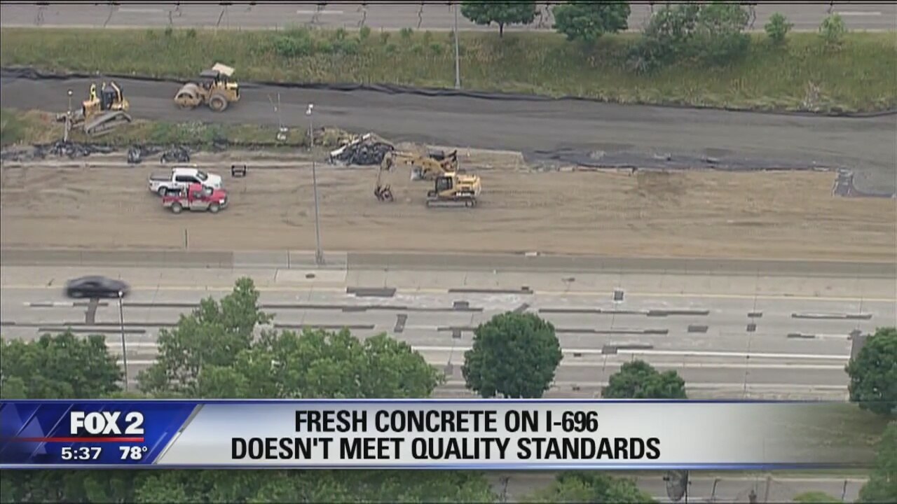 Stretch of MDOT I-696 concrete had to be ripped out for poor quality