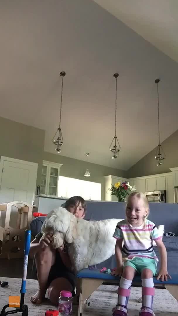 Girl, 4, with cerebral palsy takes her first steps after major surgery