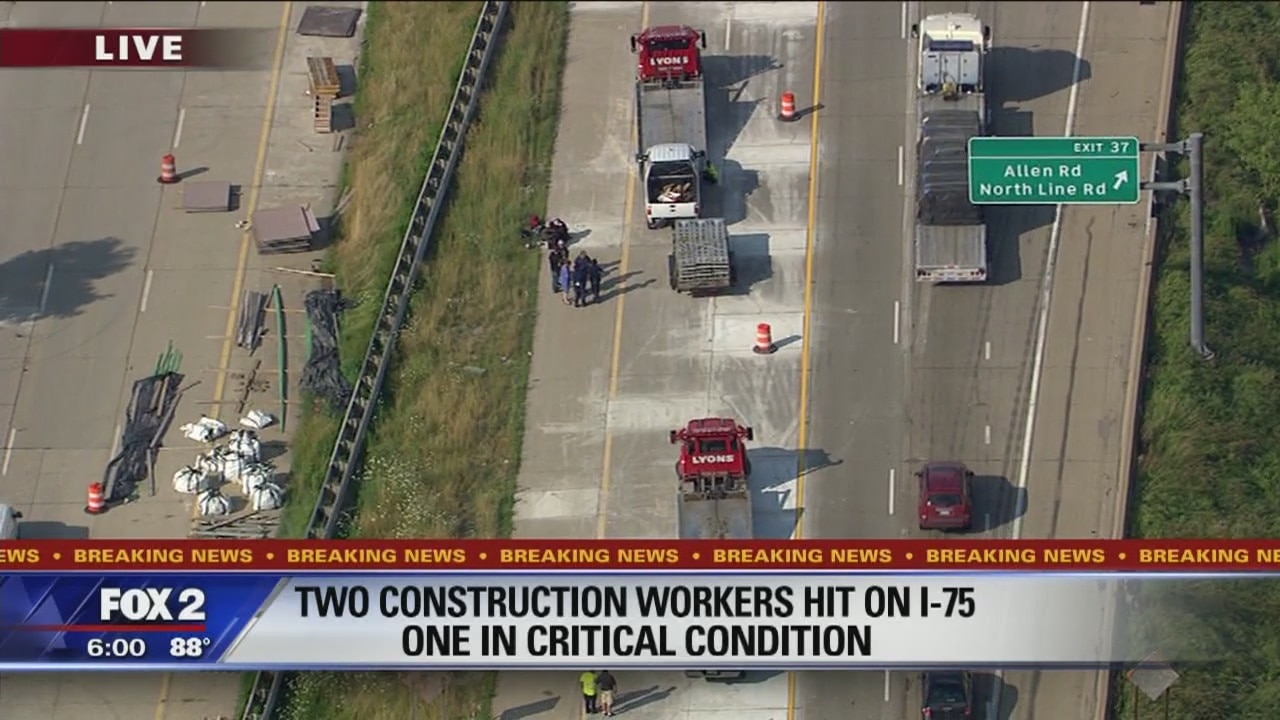 2 construction workers hit in 3-vehicle accident on I-75 near Allen