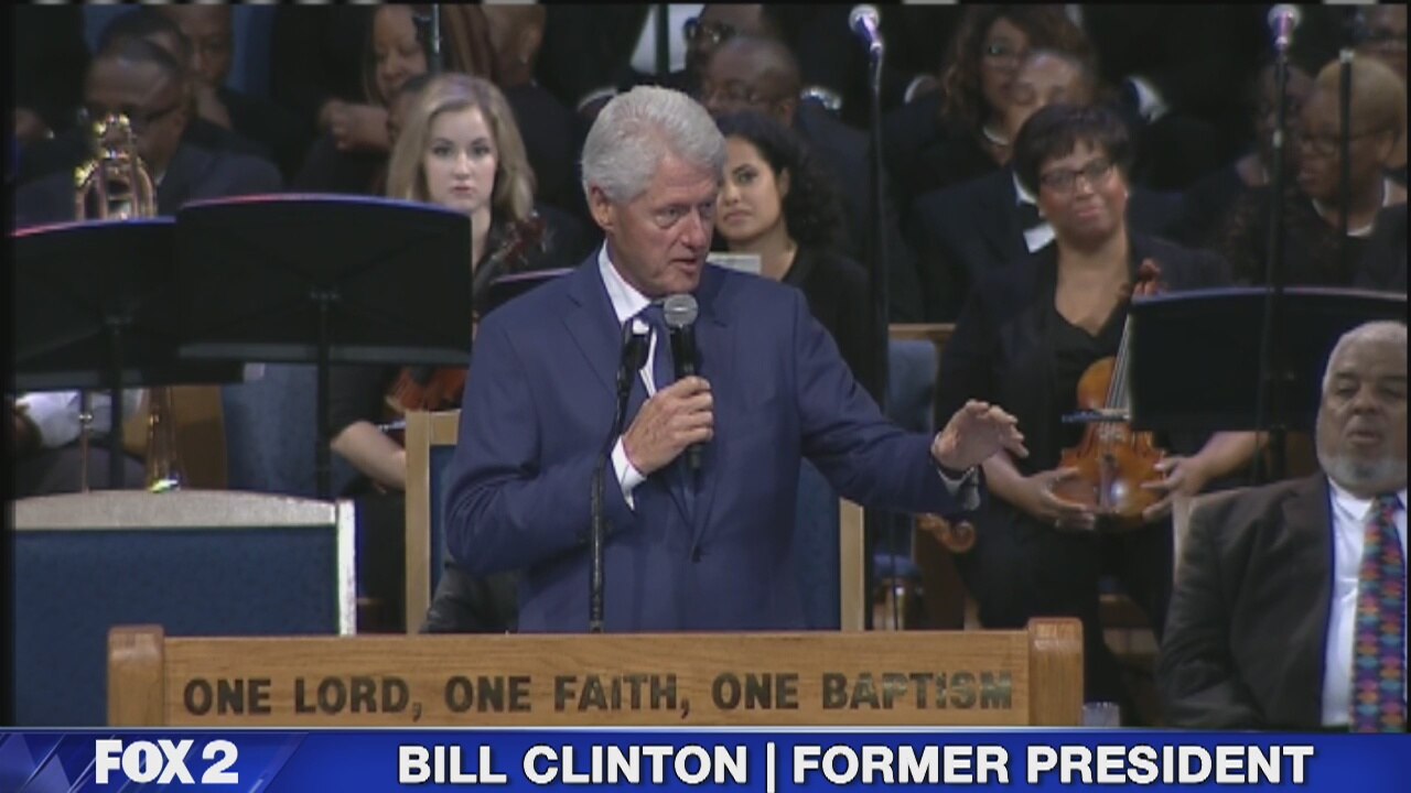 Bill Clinton delivers dedication to Aretha Franklin at her funeral