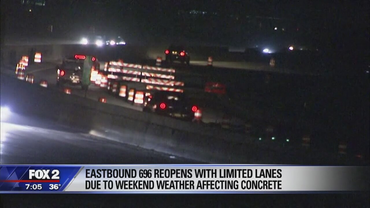 Limited lanes of eastbound I-696 open in Oakland County