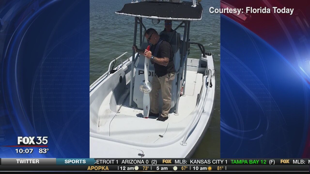 Fisherman says airplane propeller falls from sky