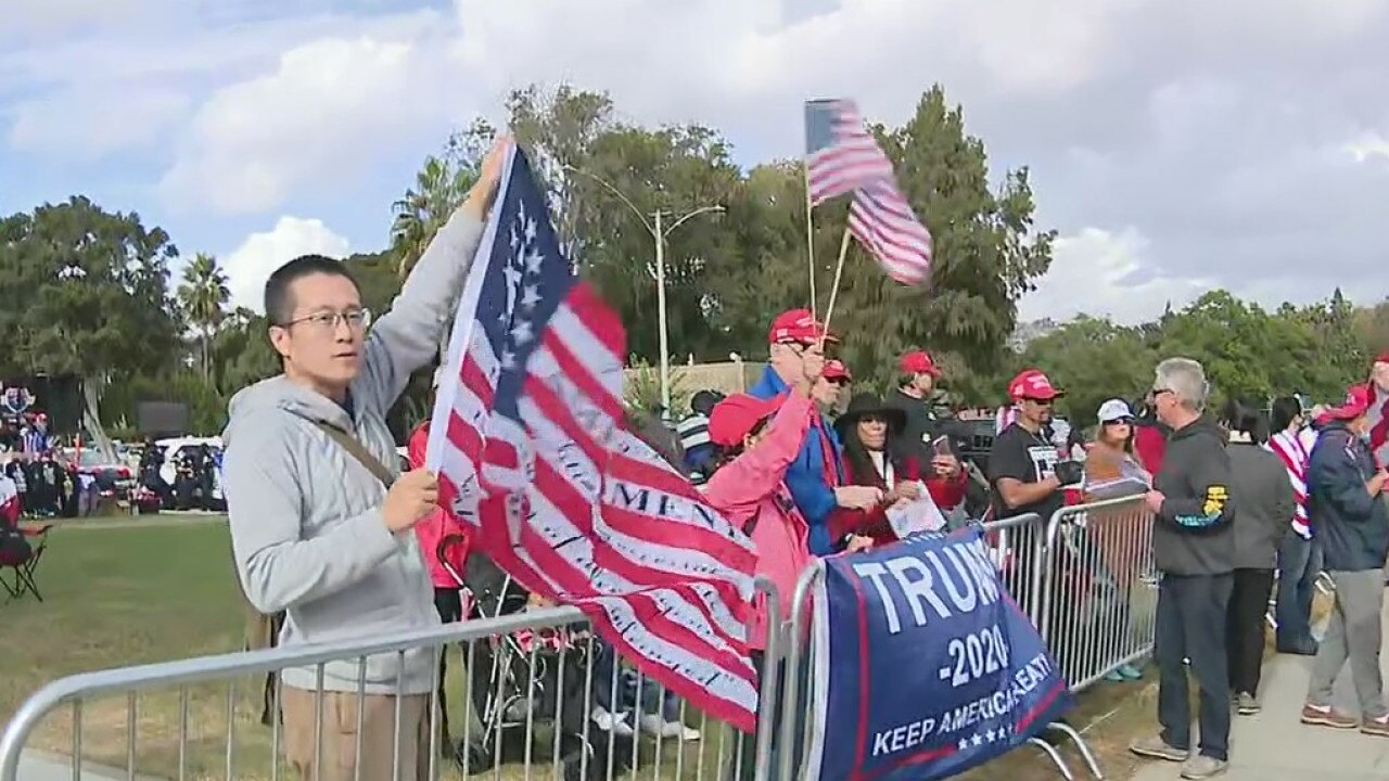 Massive Pro-Trump rally underway in Beverly Hills