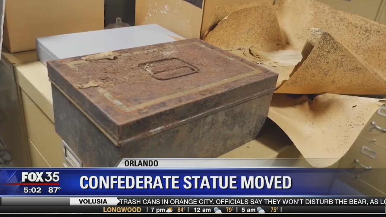 Time capsule unearthed after Confederate statue moved