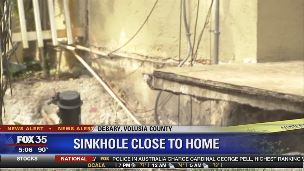 Sinkhole opens close to DeBary home
