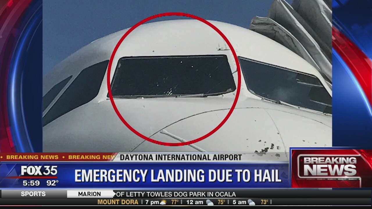 Emergency landing due to hail