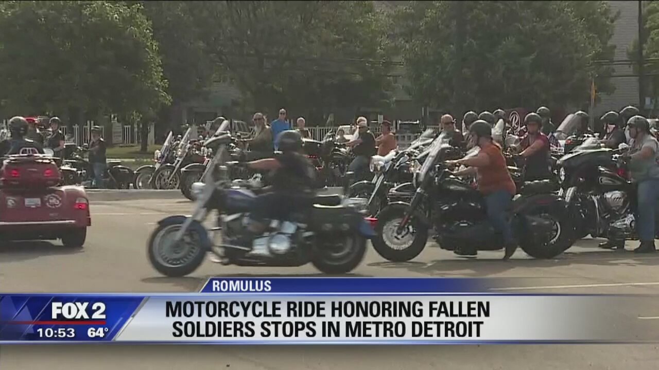 Cross-country motorcycle ride stops in Mich. to honor Gold Star families
