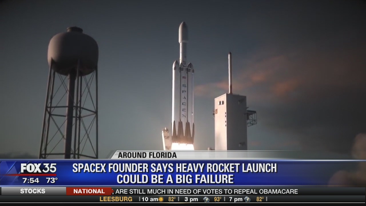 SpaceX founder says heavy rocket launch could be a big failure