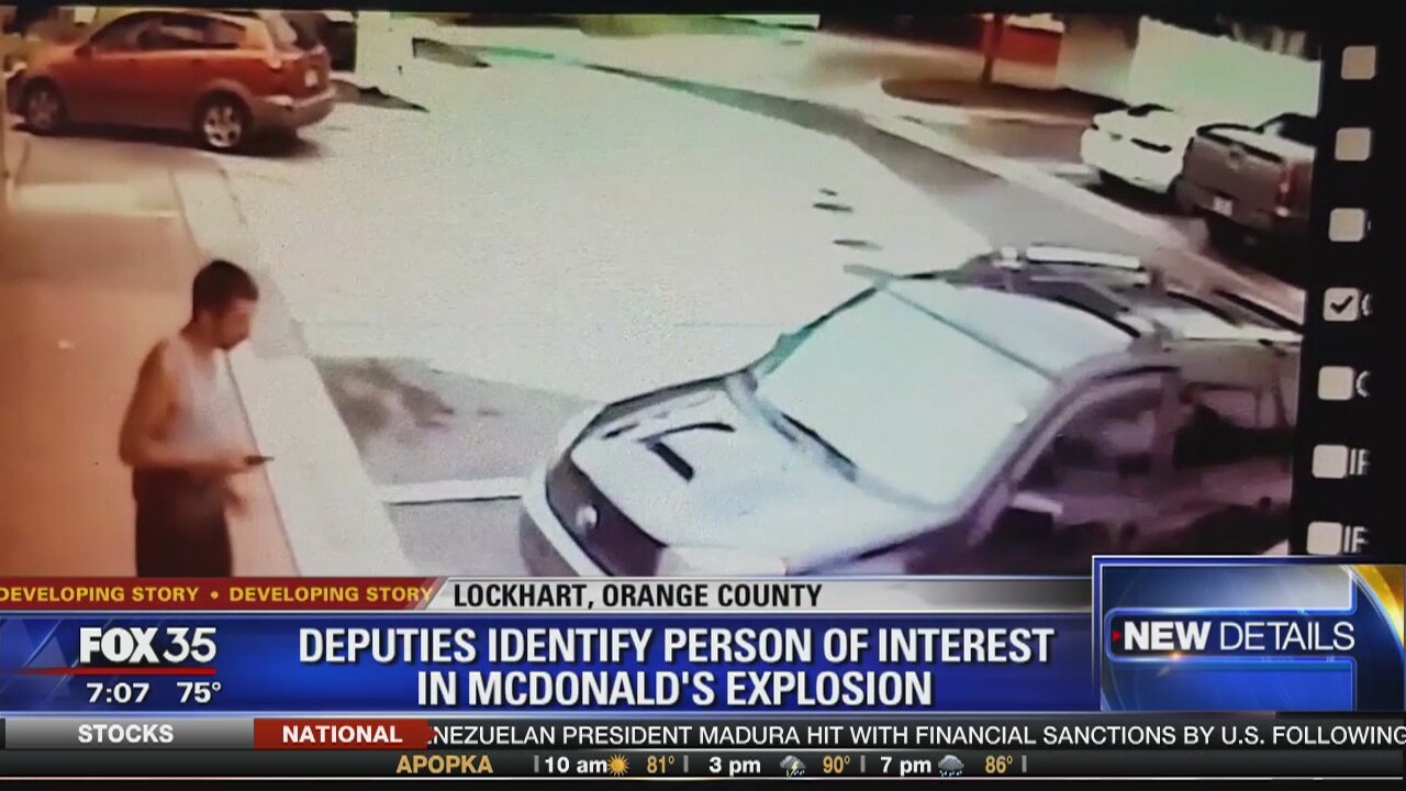 Deputies identify person of interest in McDonald's explosion