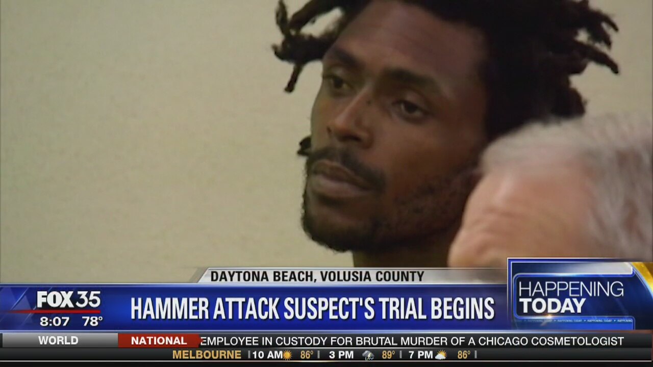 Hammer attack suspect's trial begins