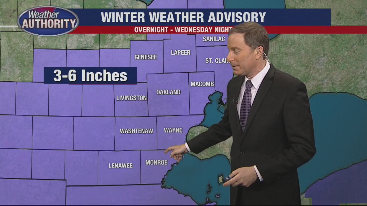 3-6 inches for Wednesday