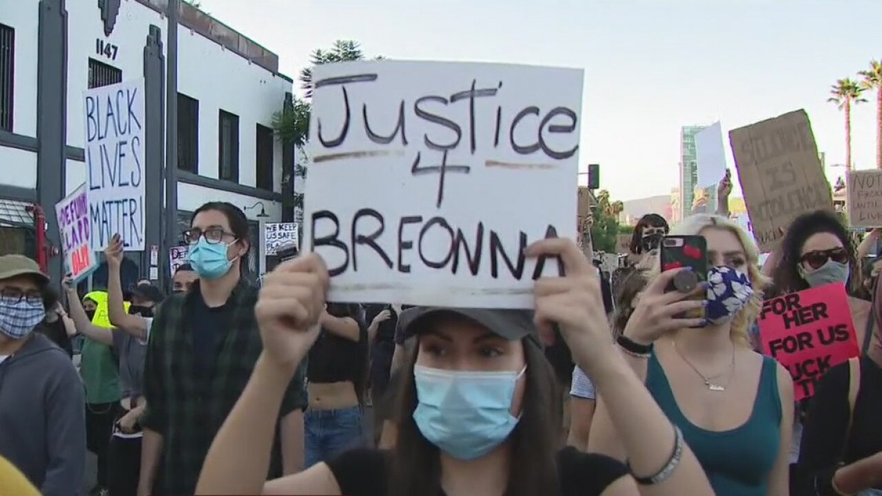 Third night of protests underway in Hollywood