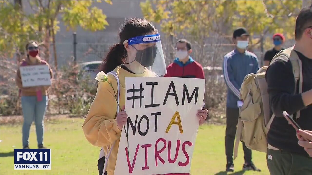 Rally against anti-Asian hate crimes, racism held in DTLA