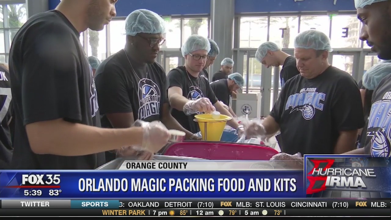 Orlando Magic packing food kits for Irma victims