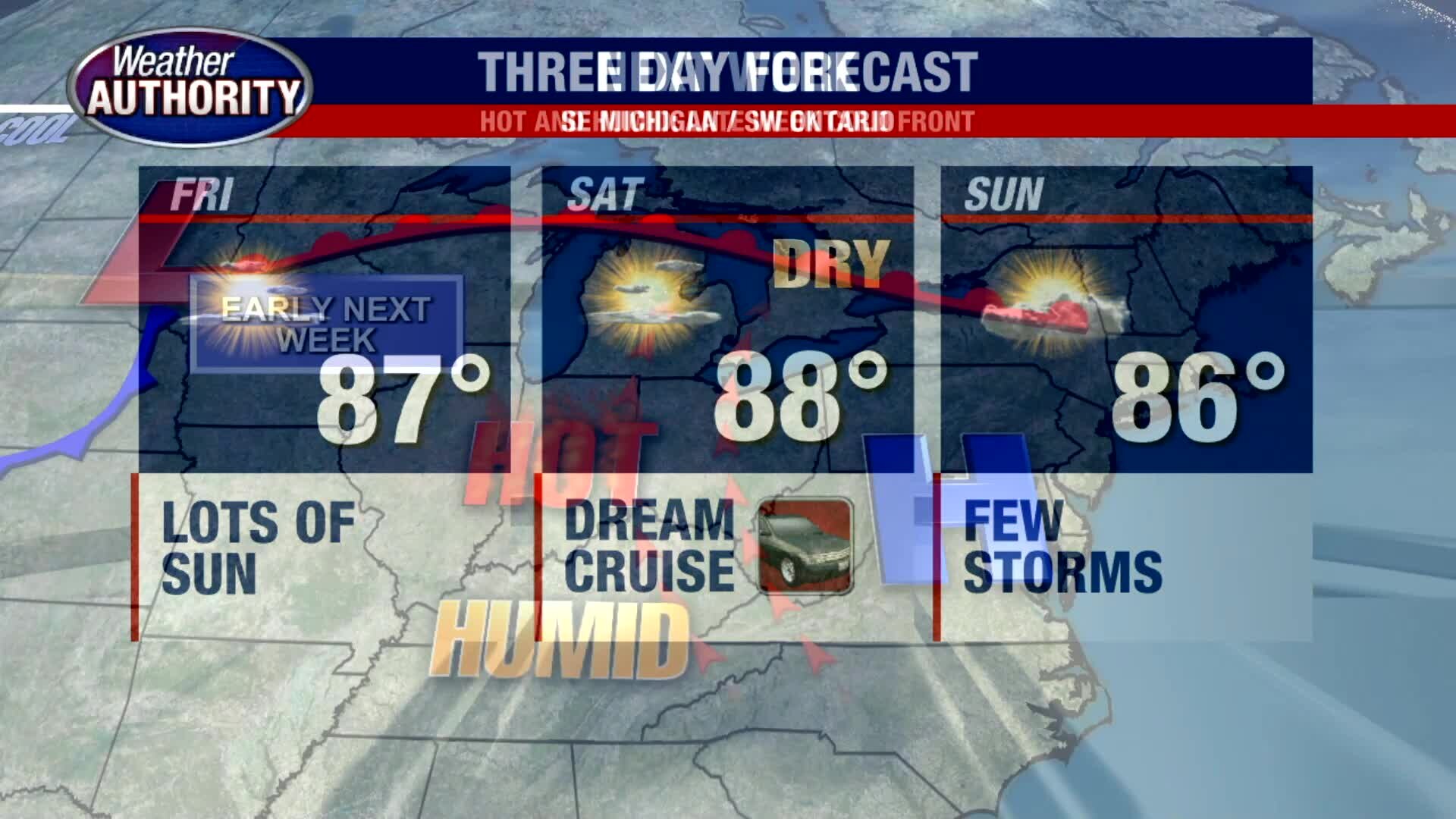 Friday forecast: more heat fewer storms