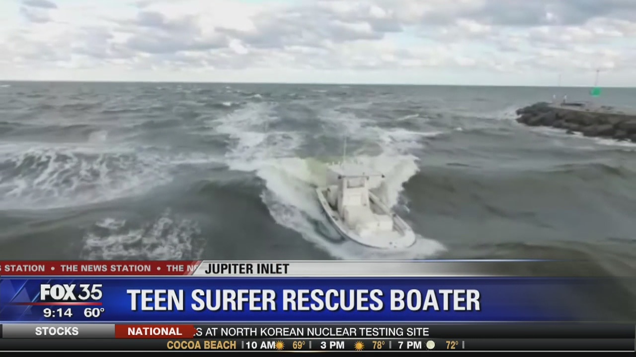 Teen surfer rescues boater