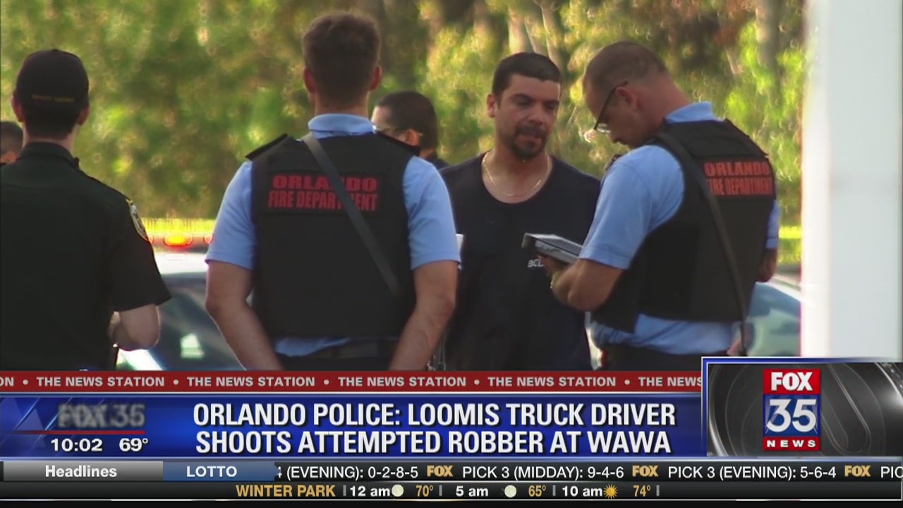 Loomis driver shoots at suspected robber