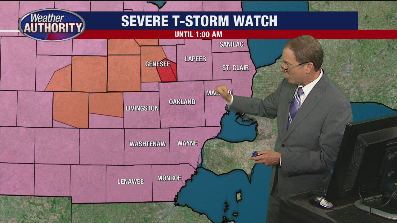 Severe weather coverage for Thursday evening