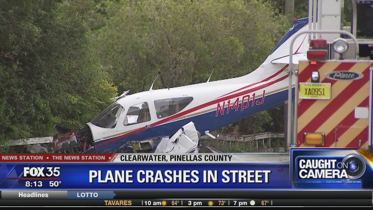 Plane crashes in street