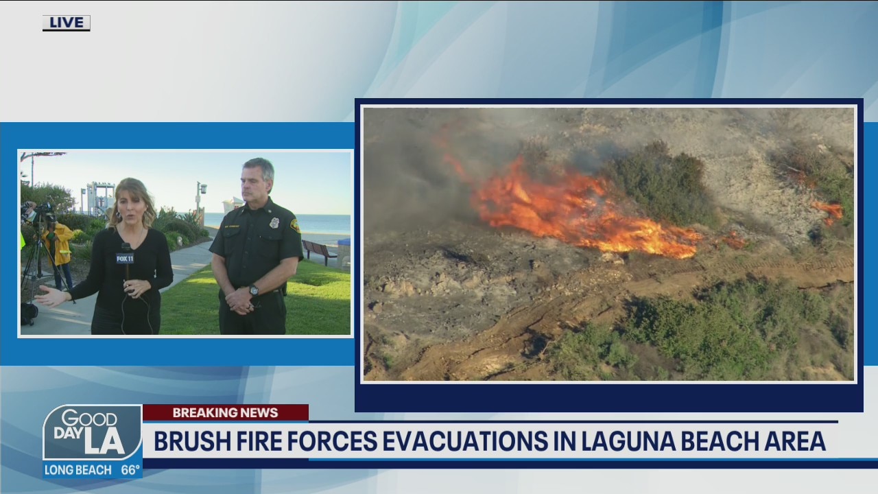 Crews battle brush fire in Laguna Beach area