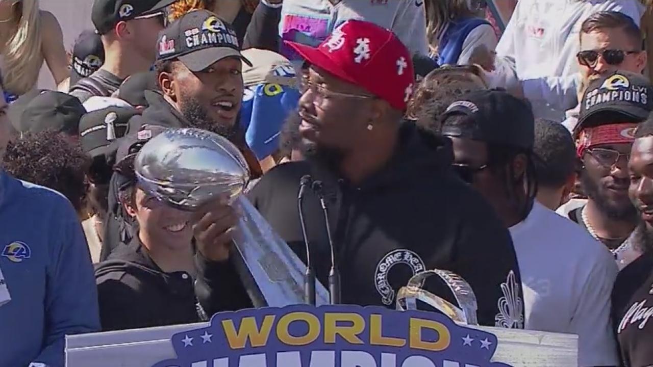 Celebrating the Super Bowl champs: Rams' linebacker Von Miller speaks