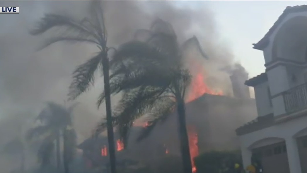 Over a dozen homes damaged, destroyed by fast moving wildfire near Laguna Niguel