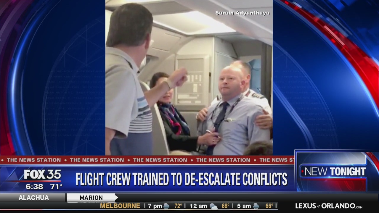 Flight crew trained to de-escalate conflicts