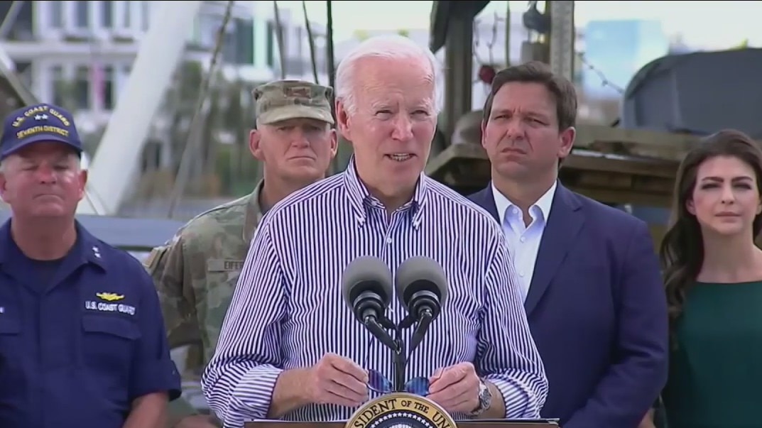 President Biden surveys the damage of Hurricane Ian