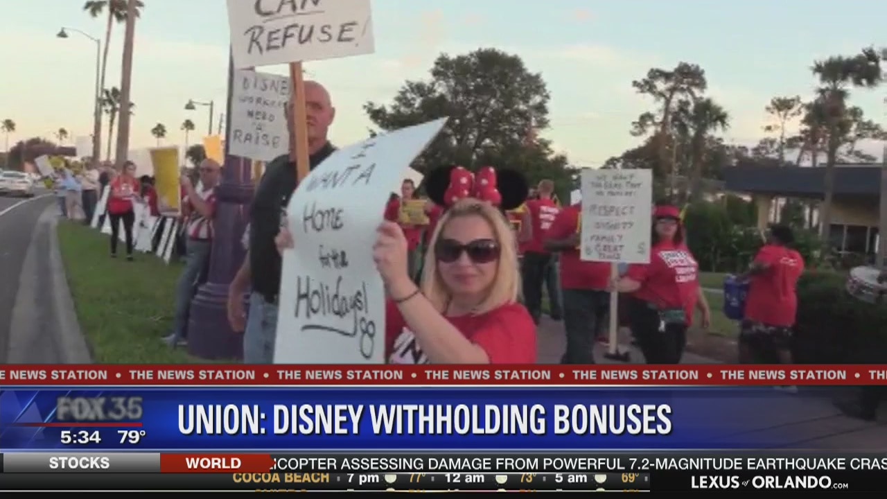 Disney withholding bonus, union says